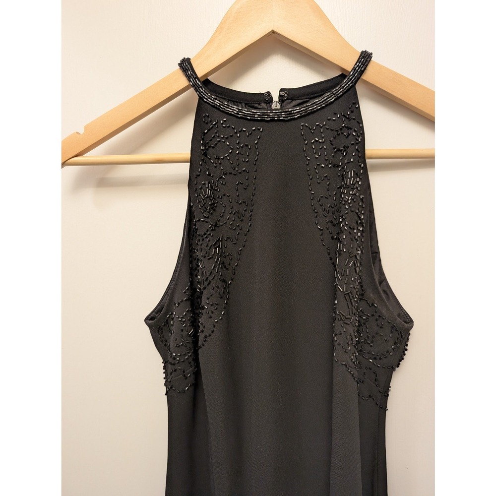 Vintage Jones New York Evening Dress Black Embellished Beaded 4P 90s‎ Y2K